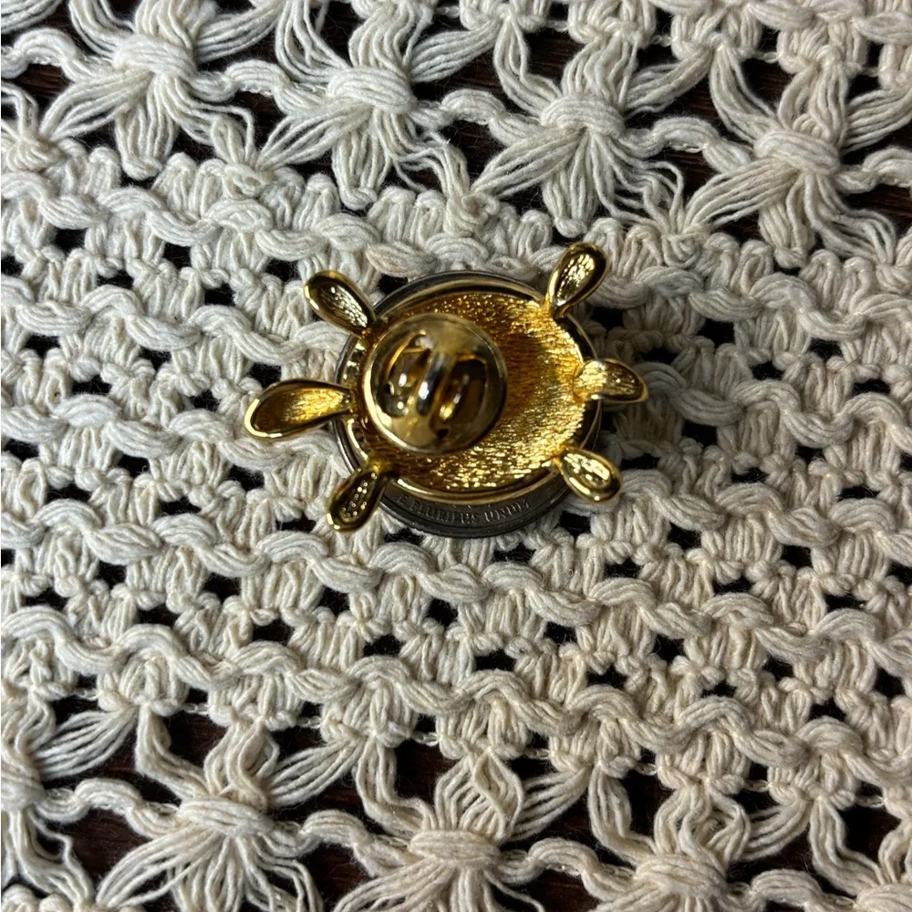 Vintage Christian Dior Turtle Brooch Gold Figural Designer Pin | AS-IS - Picture 4 of 9